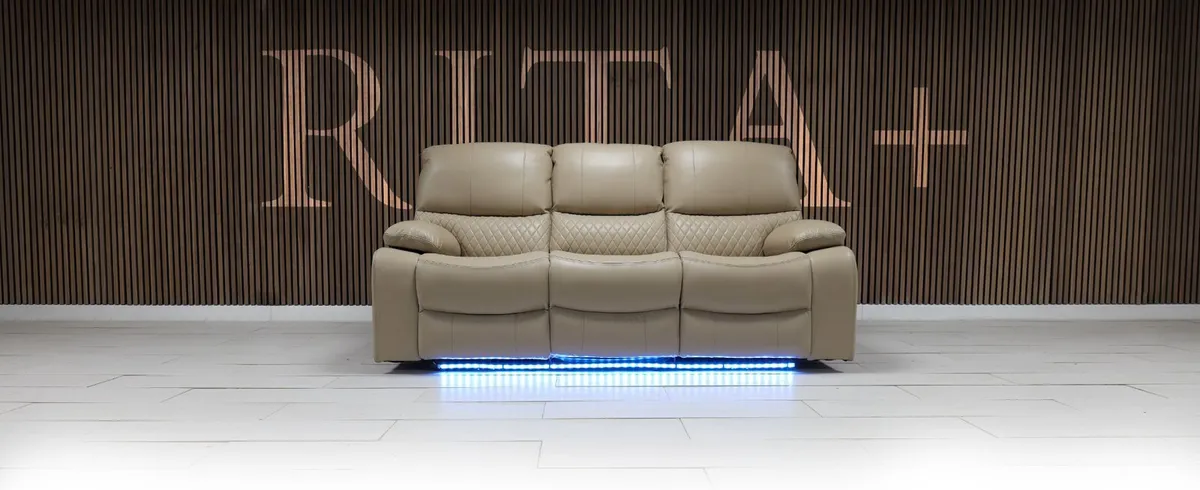 3+1+1 Rita Plus Electric Leather Recliner Sofa - Image 3