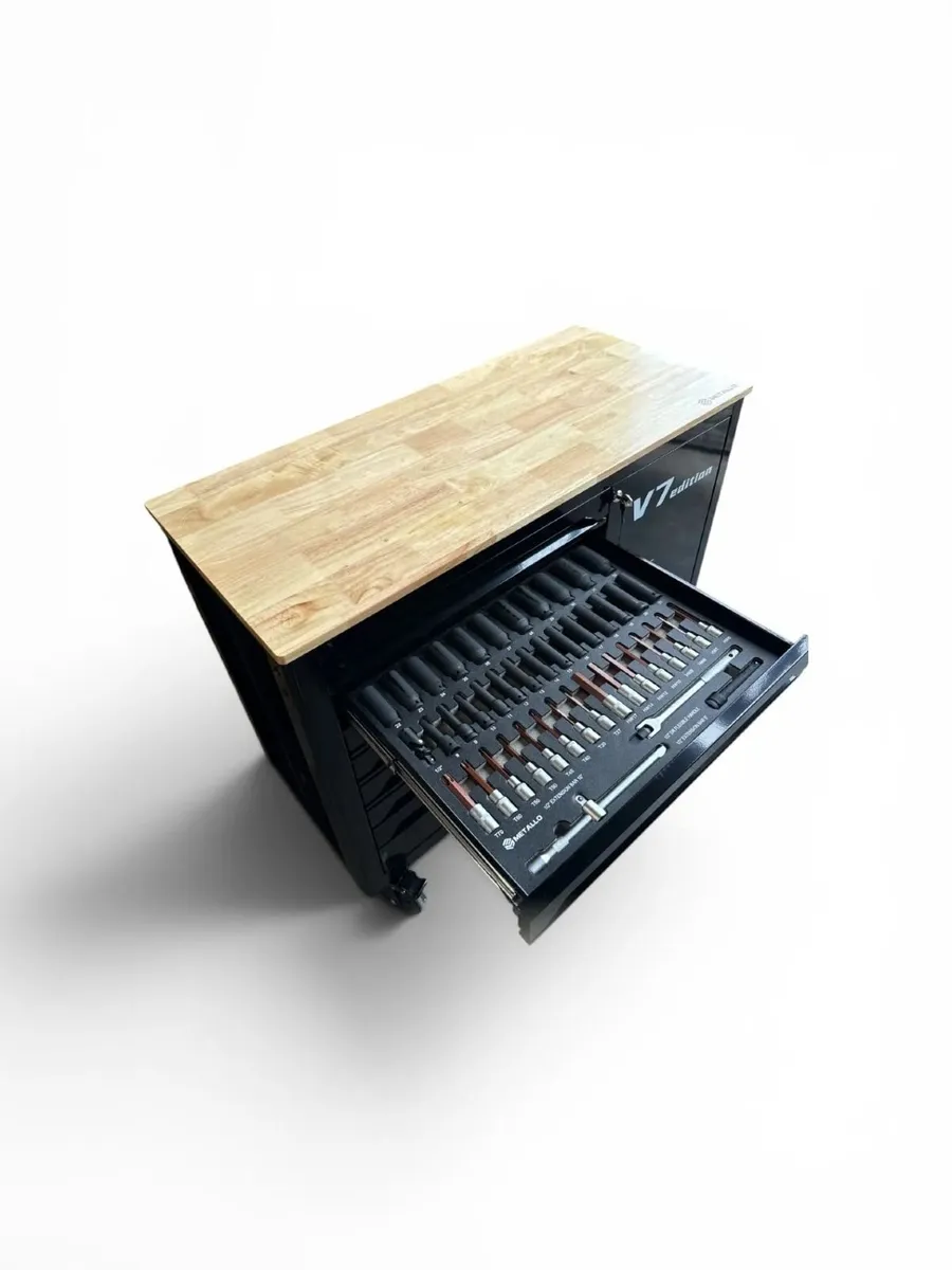Metallo V7 Edition 7 Drawer Wooden Top Tool Chest - Image 4