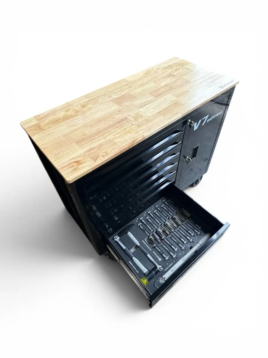 Metallo V7 Edition 7 Drawer Wooden Top Tool Chest - Image 2