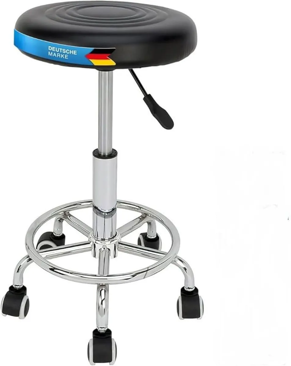 Rolling Work Stool Ergonomic Adjustable Seat - Image 1
