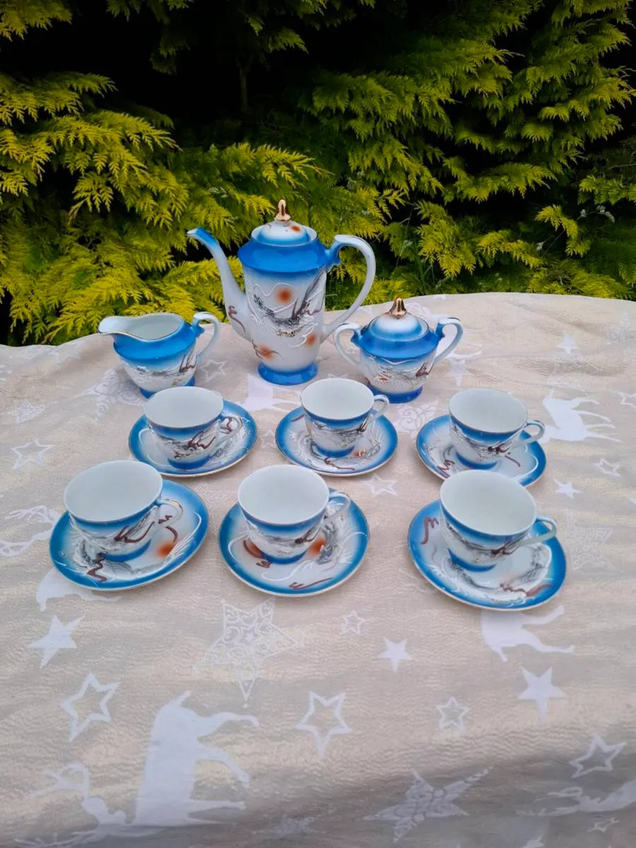 China blue espresso cups set - Image 2
