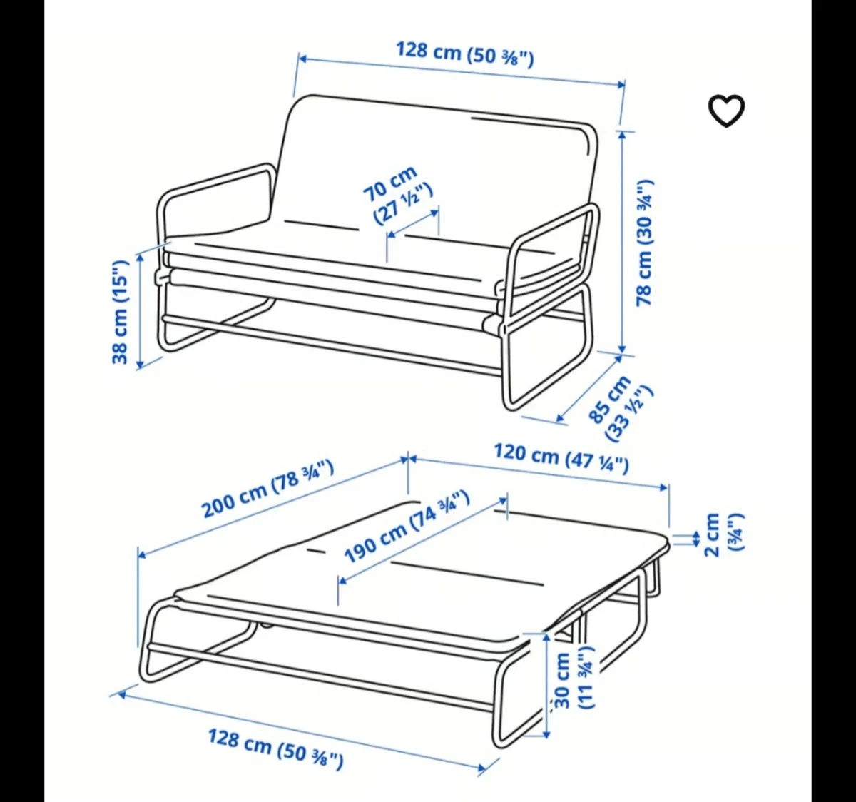 Fold up bed - Image 1