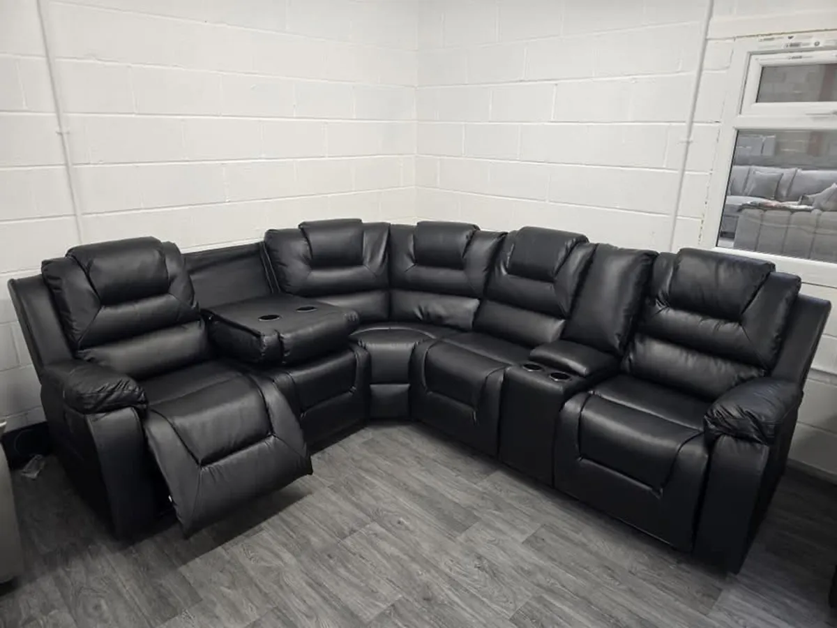 Axel Manual Corner Leather Recliner Sofa - Image 3
