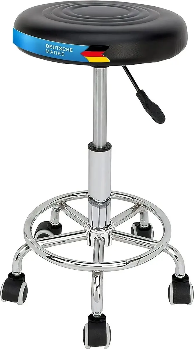 Rolling Work Stool with Wheels Adjustable - Image 1