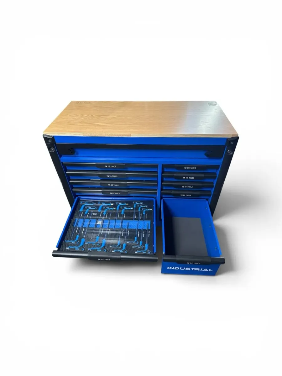12Drawer Wood Top Tool Chest Mechanic for Storage - Image 3