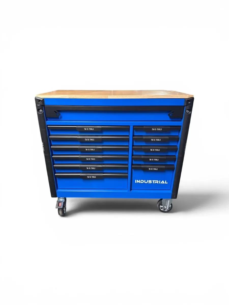 12Drawer Wood Top Tool Chest Mechanic for Storage - Image 4