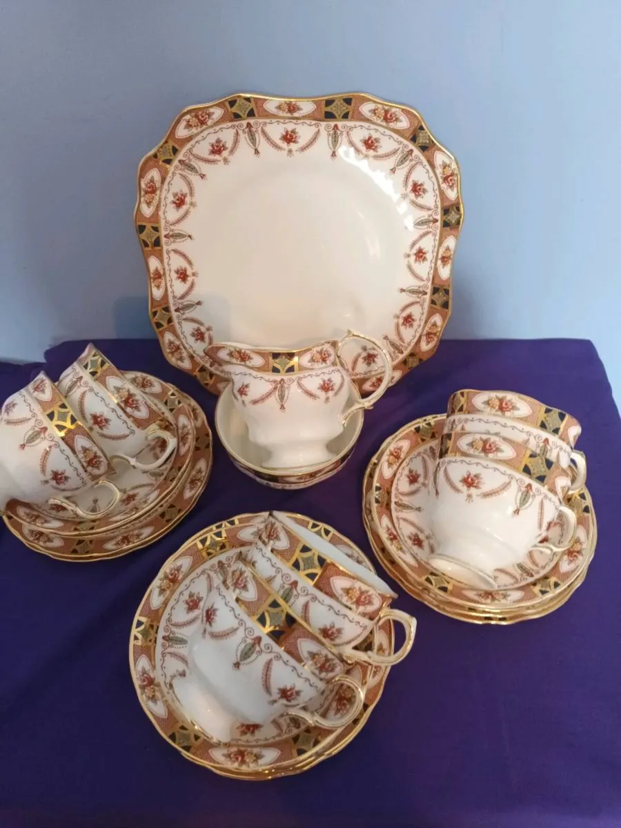 21 Piece ARKLOW  " Royal Linden" China Tea Set. - Image 1