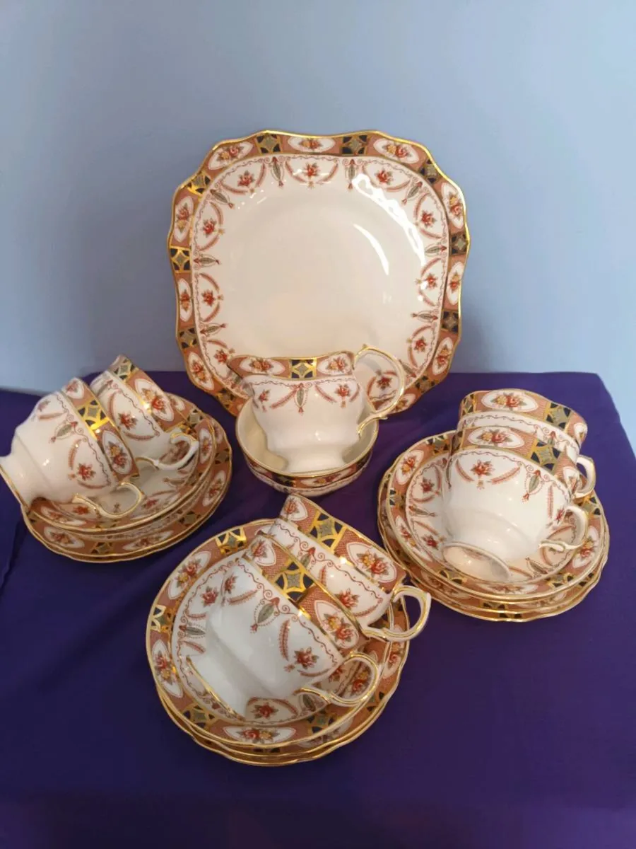 21 Piece ARKLOW  " Royal Linden" China Tea Set. - Image 2