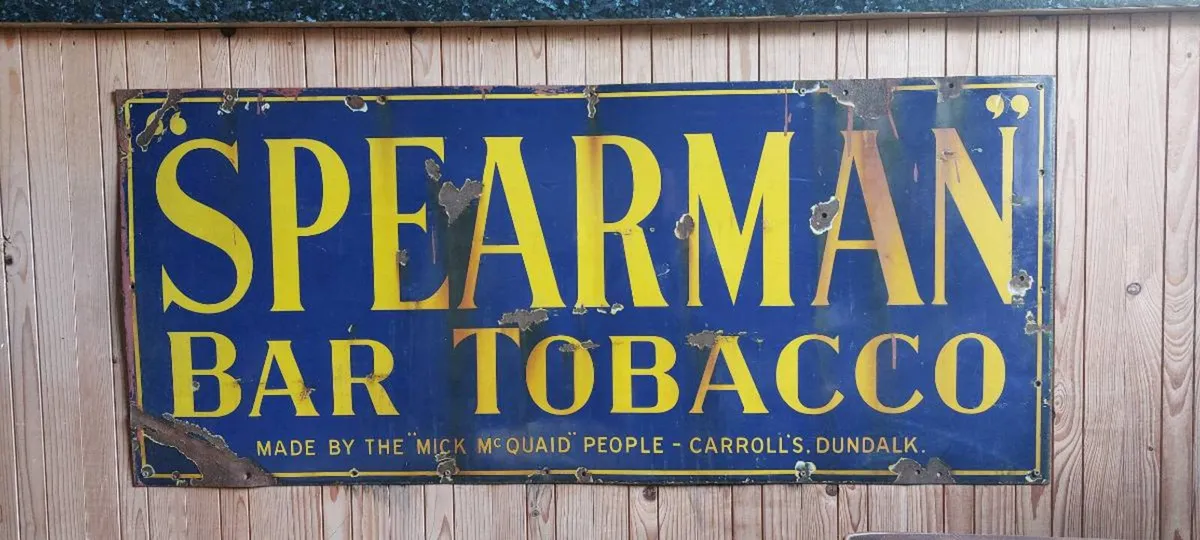 Original Spearman bar metal tobacco sign - Image 1