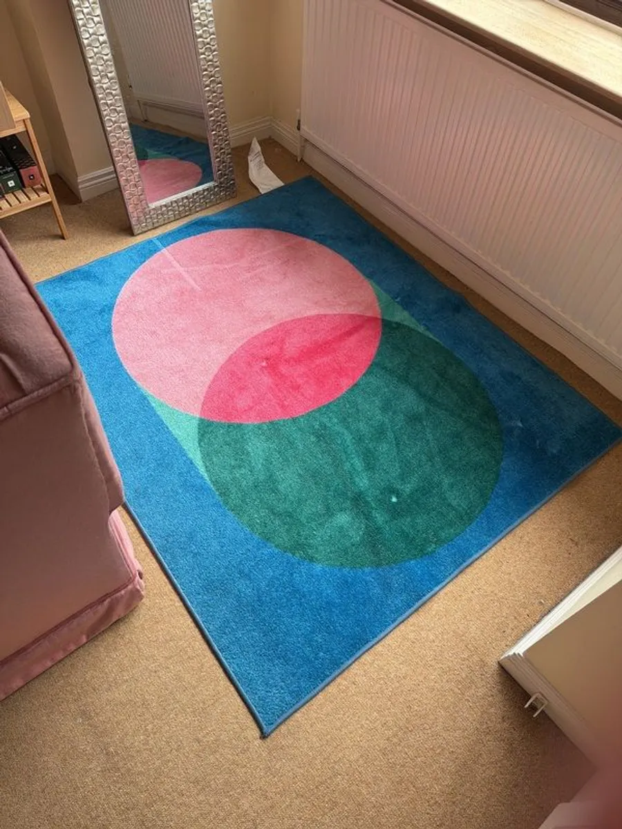 Colourful indoor rug, 133x160cm - Image 2