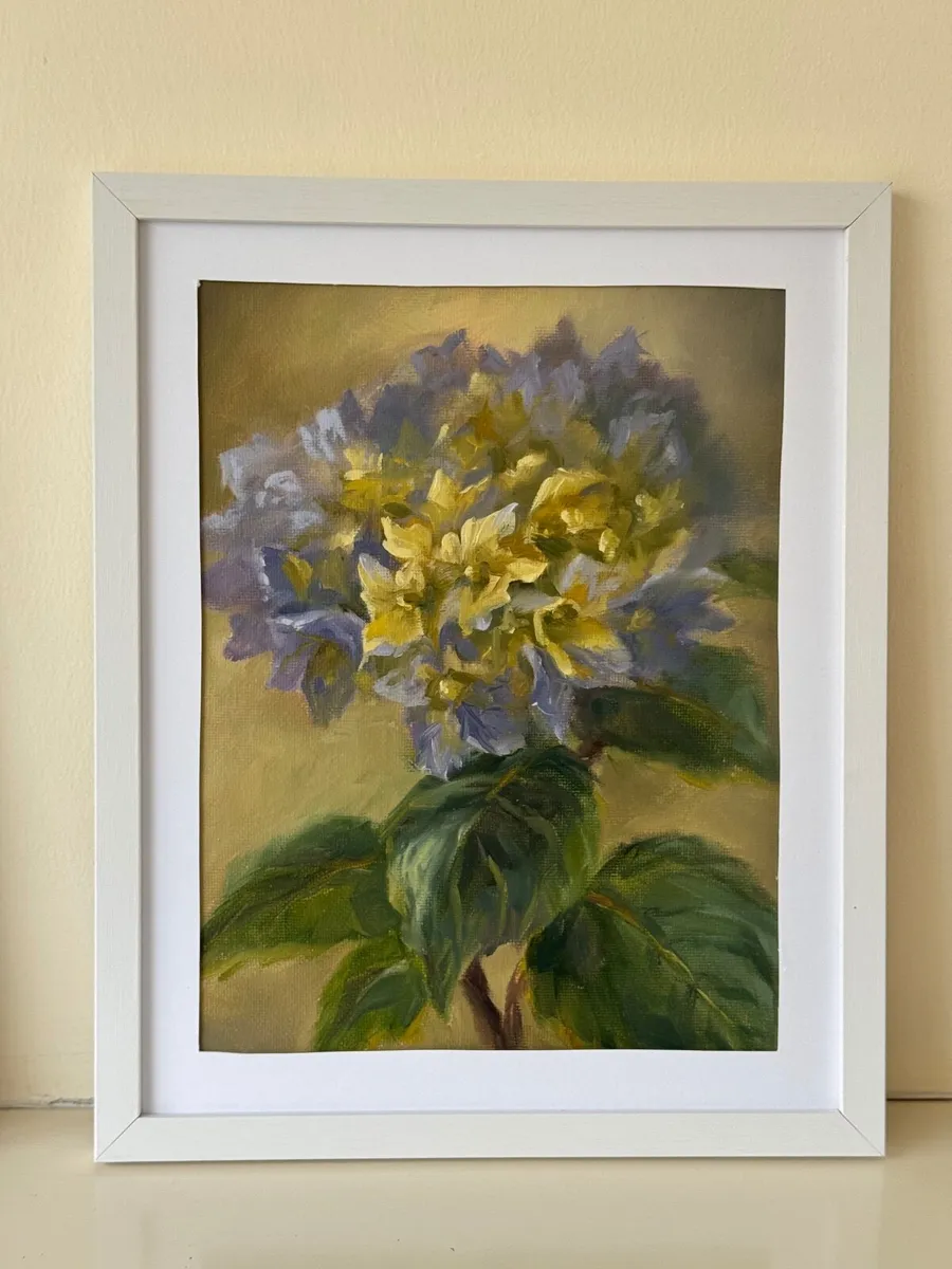 Original oil painting flowers hydrangeas - Image 1