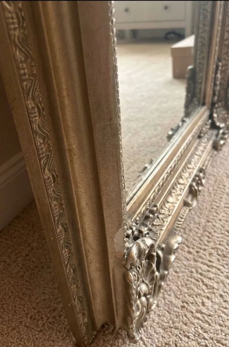 Large Champagne Ornate Leaner Mirror - Image 2