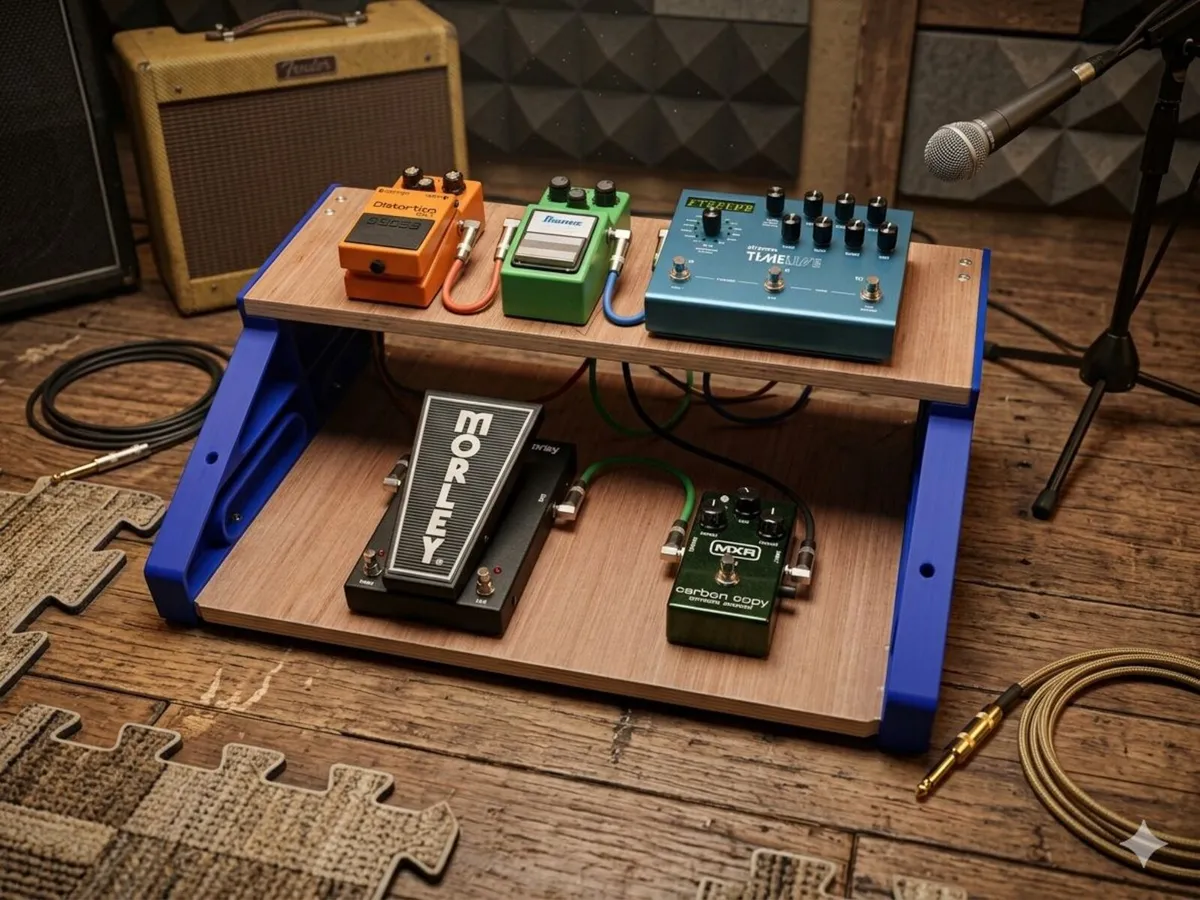 Custom Two-Tier Guitar Pedal Board Modular Design - Image 1