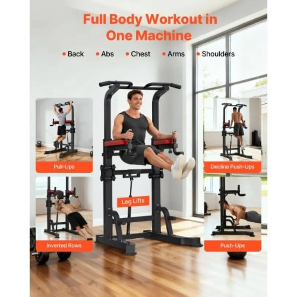 Pull Up Bar, 150kg Power Tower Dip Station, Workou - Image 3