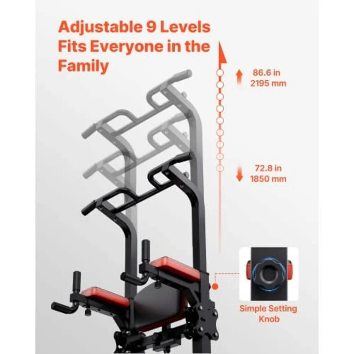 Pull Up Bar, 150kg Power Tower Dip Station, Workou - Image 4