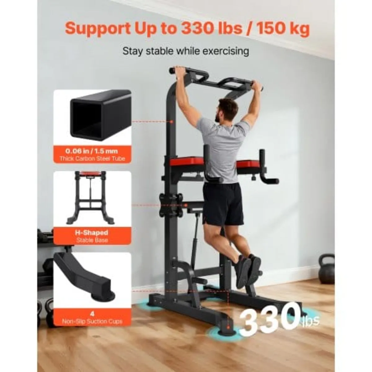 Pull Up Bar, 150kg Power Tower Dip Station, Workou - Image 2