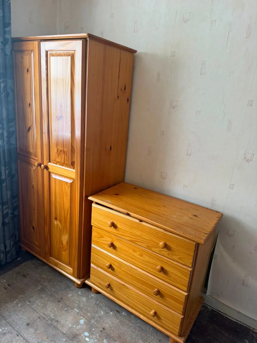 Brown wardrobe and chest of drawers set - Image 2