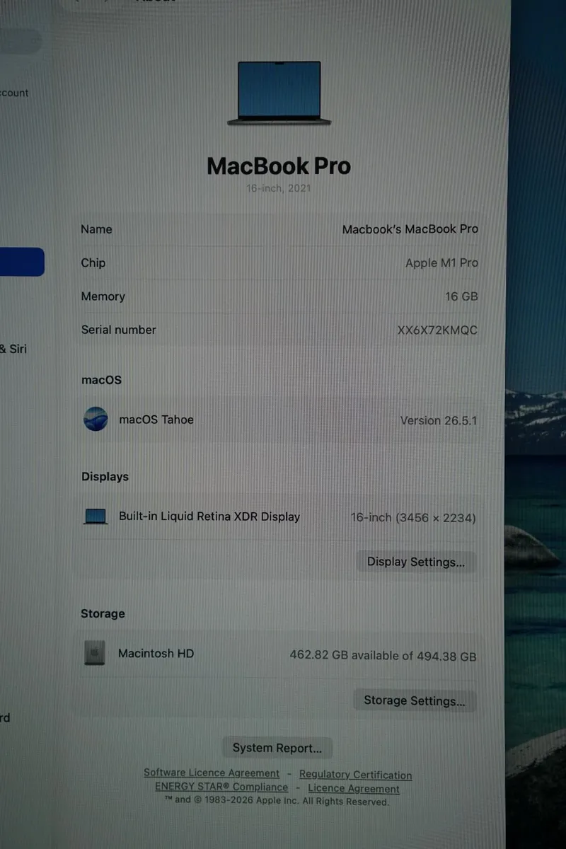 MacBook Pro 16" 2021 M1 Pro | 16GB | 512GB - Image 2