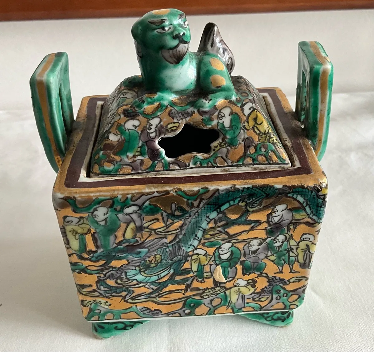Vintage Japanese Kutani Porcelain Koro Incense Bur - Image 1
