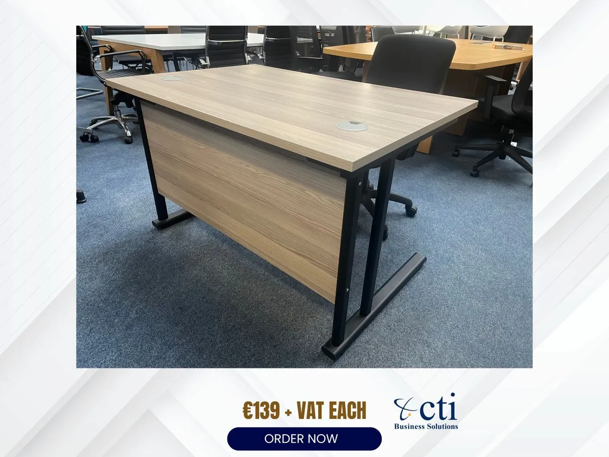 20 X Ex-Corporate 1200mm Office Desks - Urban Oak - Image 2