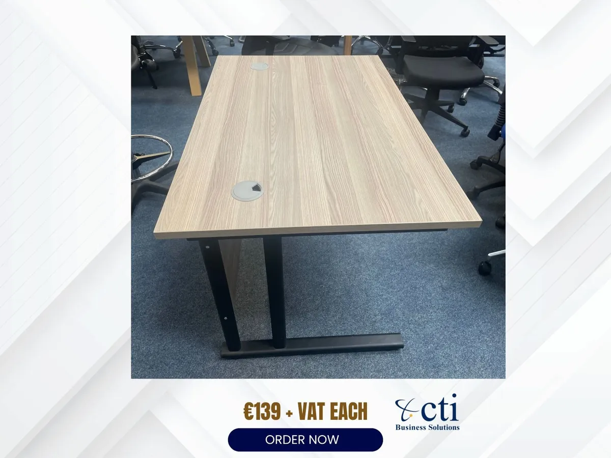 20 X Ex-Corporate 1200mm Office Desks - Urban Oak - Image 4