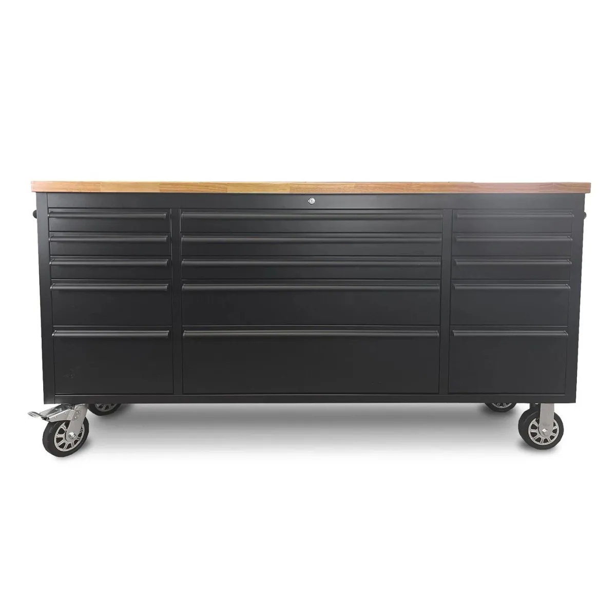 72″Black15 Drawer Workbench Tool Box Chest Cabinet - Image 2