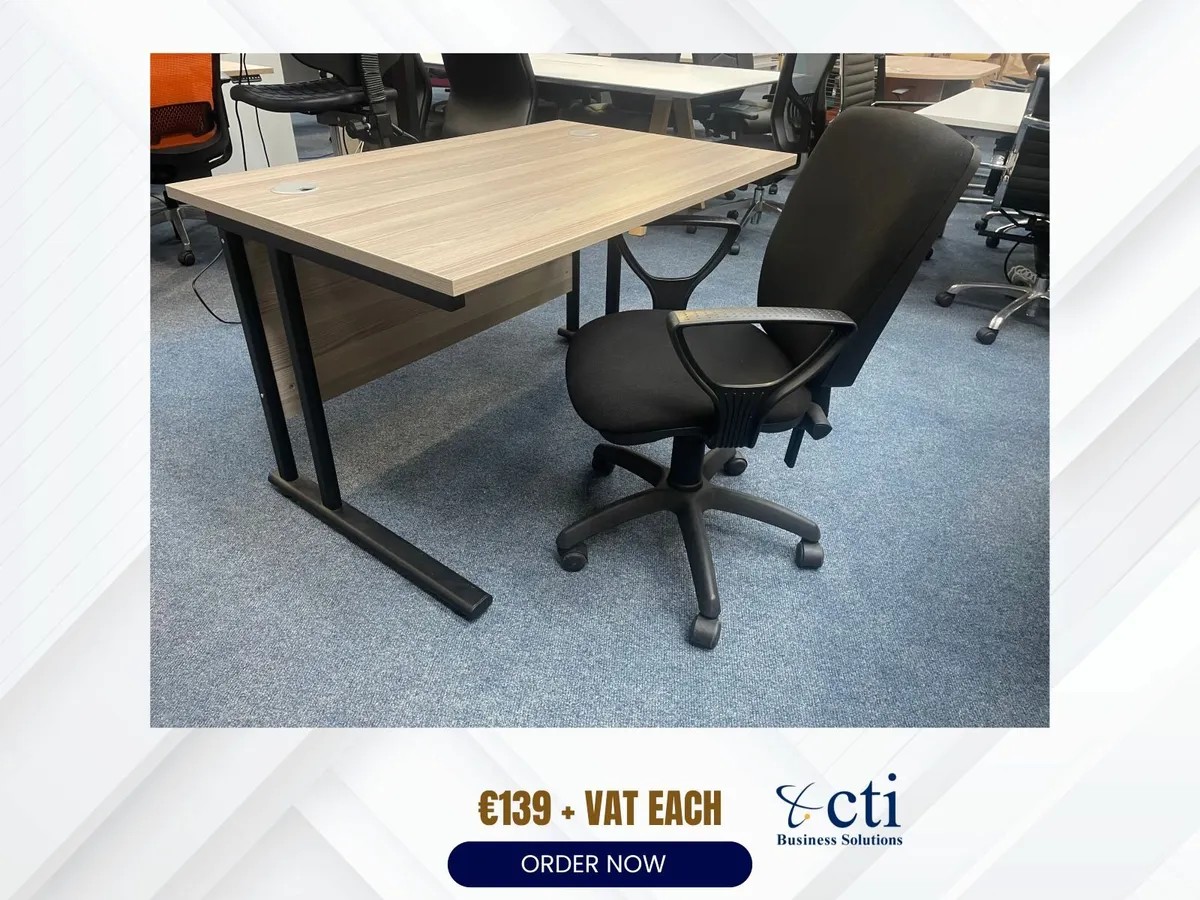 20 X Ex-Corporate 1200mm Office Desks - Urban Oak - Image 3