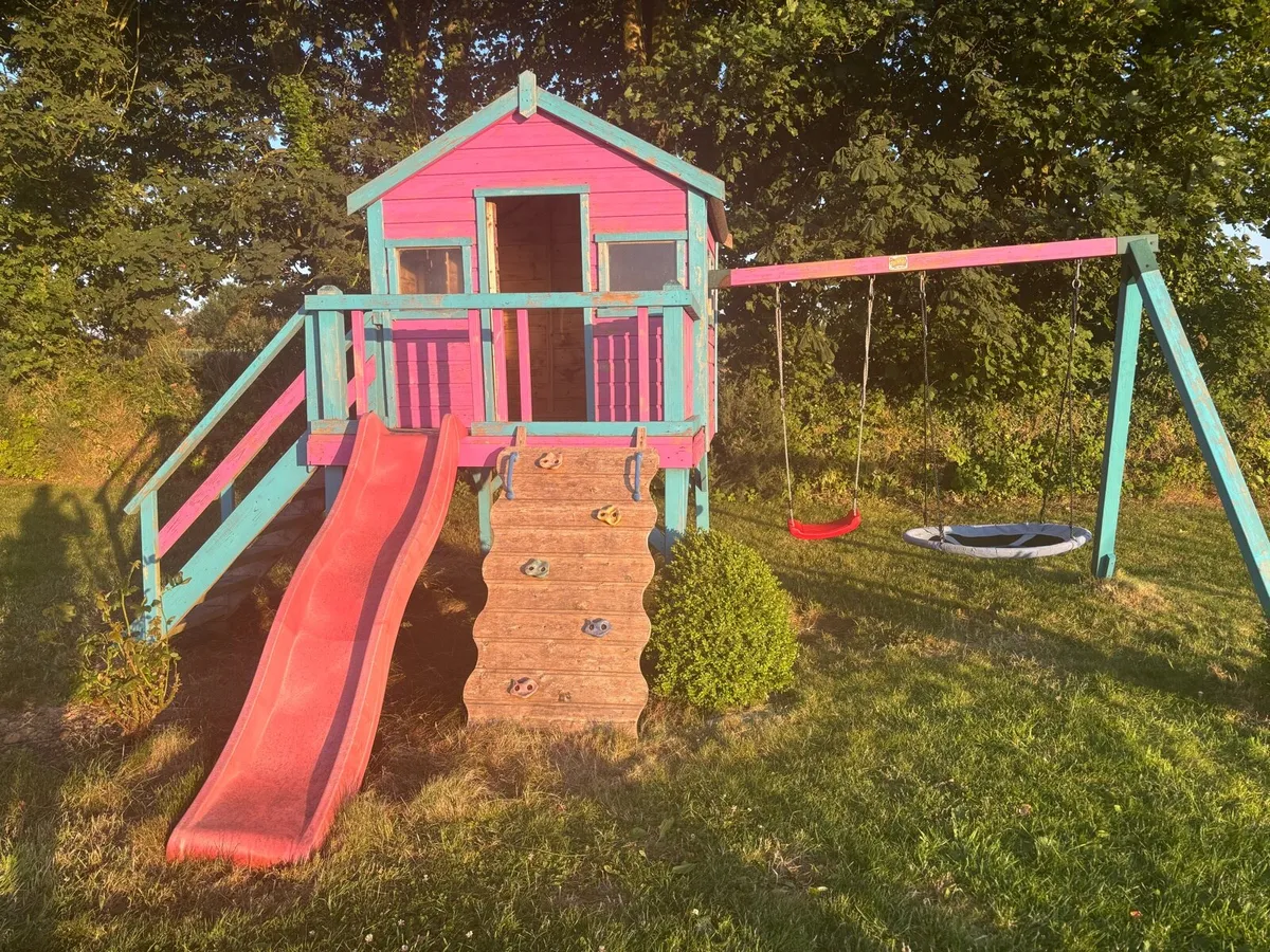 Treehouse, swings, climbing frame & slide - Image 2