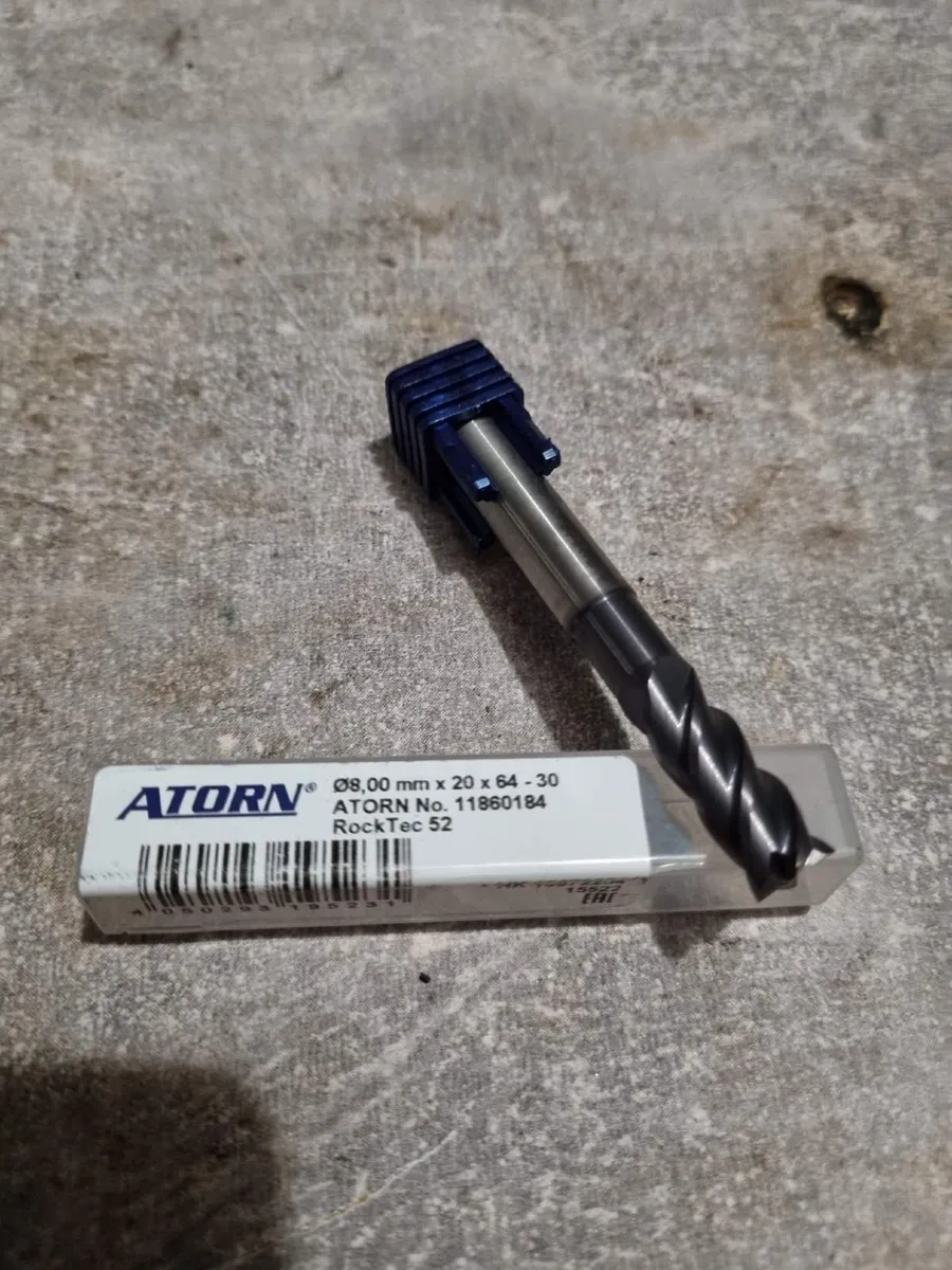 ATORN Solid Carbide End Mill 8 mm Z4 RockTec 52 - Image 1