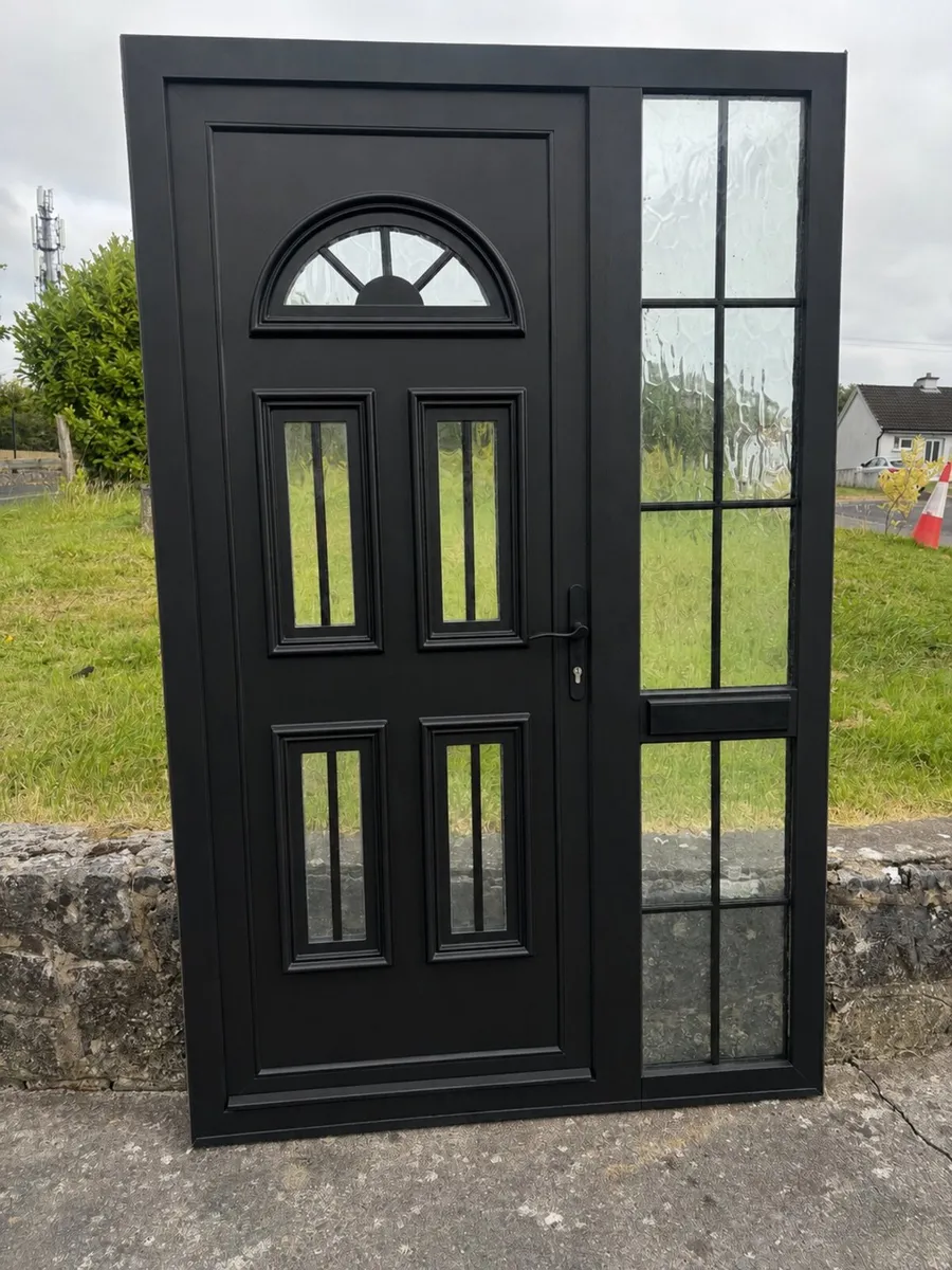 🌟 Beautiful UPVC Black Single Door With Side Glas - Image 1