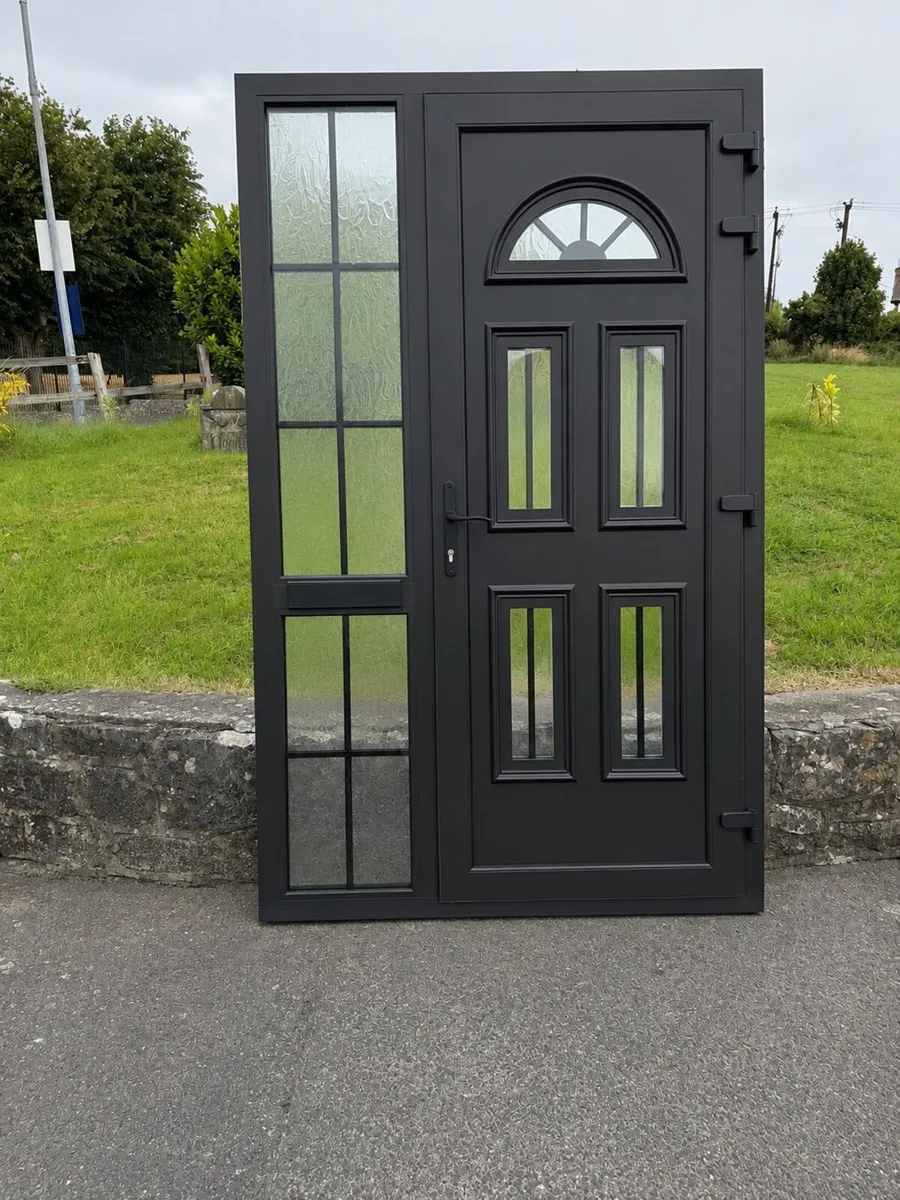 🌟 Beautiful UPVC Black Single Door With Side Glas - Image 2