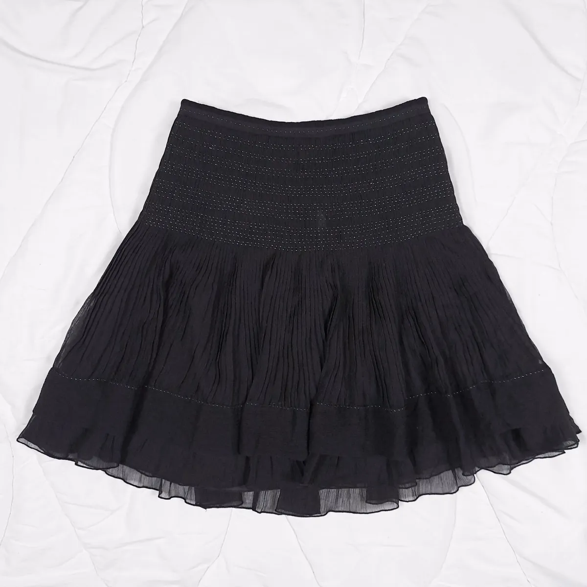 Hugo Boss Black Chiffon Silk Mini Skirt 6UK - Image 1