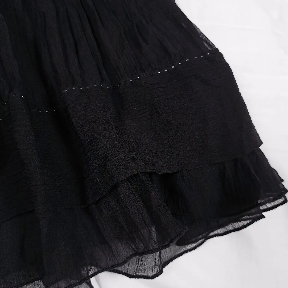 Hugo Boss Black Chiffon Silk Mini Skirt 6UK - Image 3