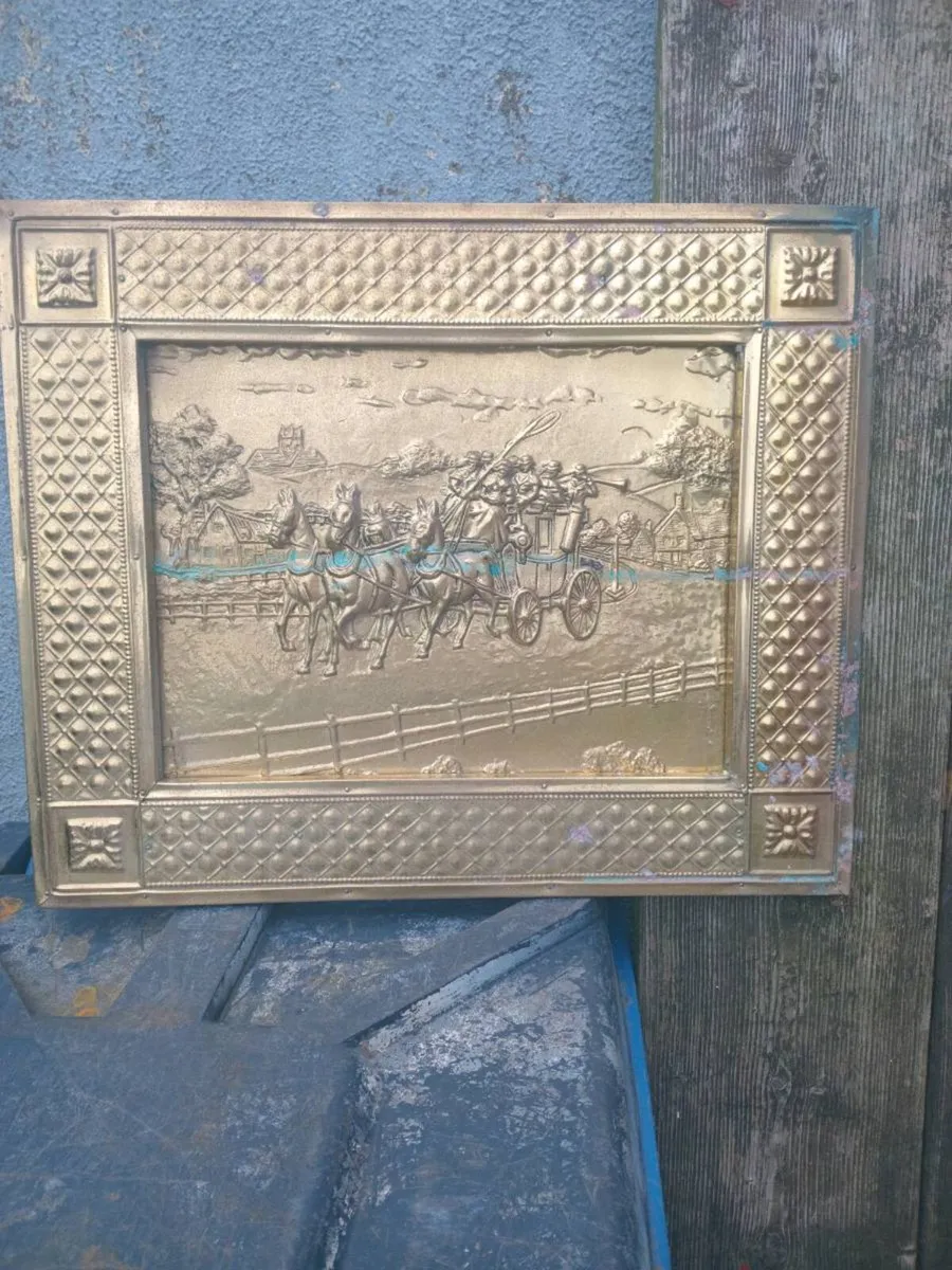 Old brass fire gaurds/ wall plaques - Image 2