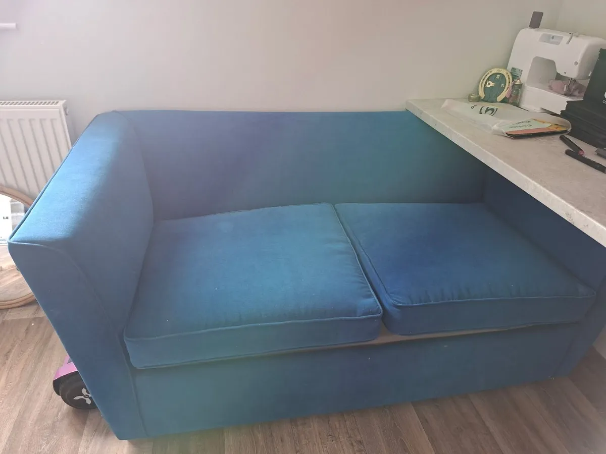 Blue sofa-bed for sale in Gortahork, Donegal - Image 2