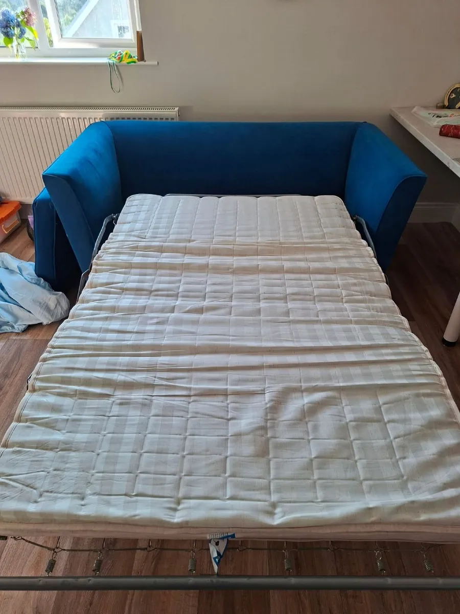 Blue sofa-bed for sale in Gortahork, Donegal - Image 3