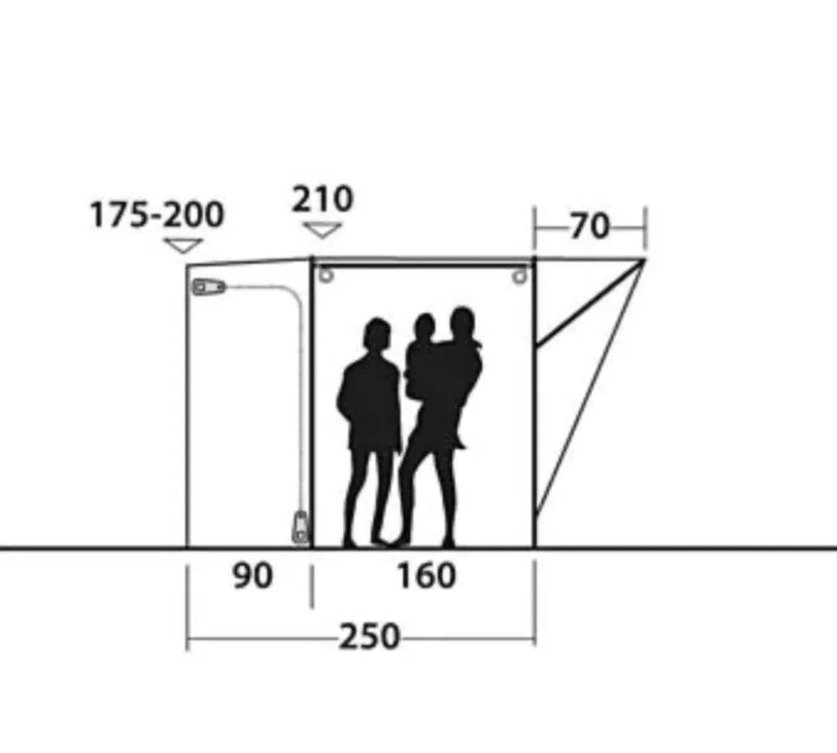 Outwell Newbury 160 Poled Driveaway Awning - Image 3