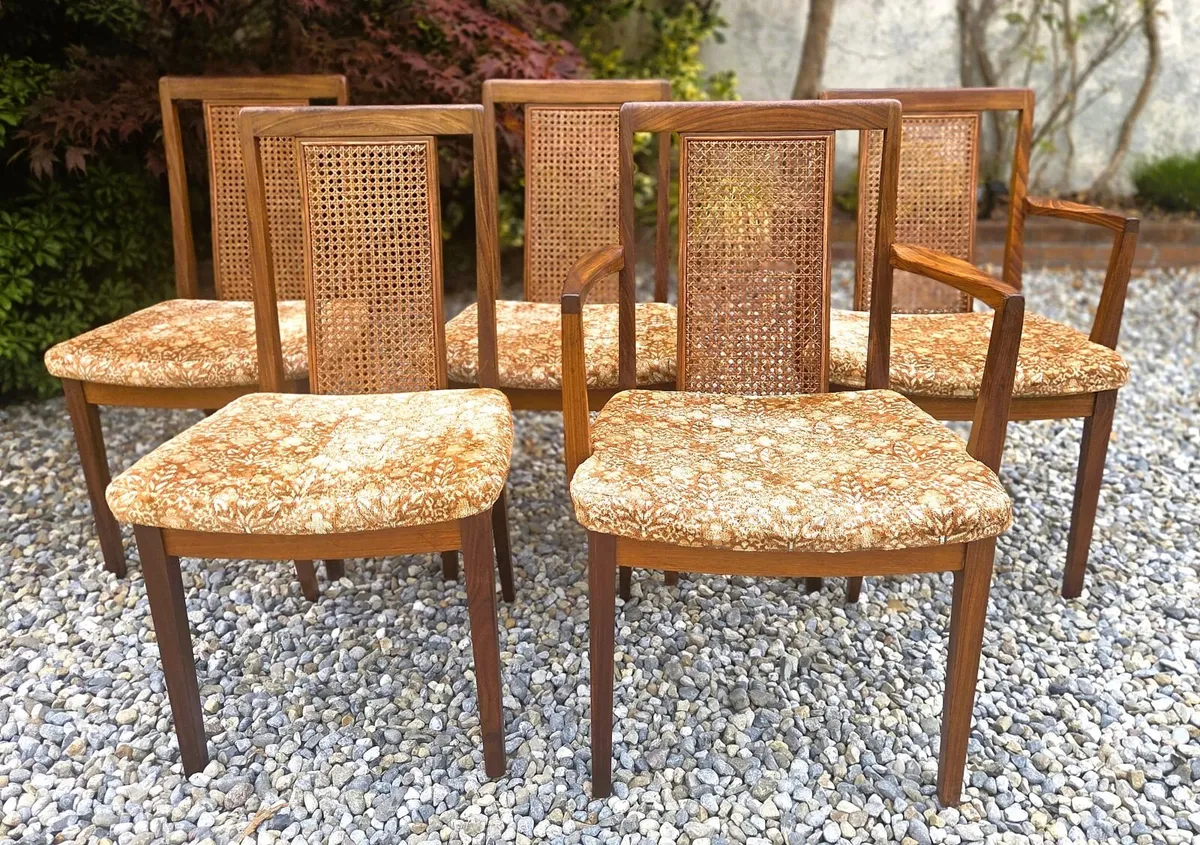 Vintage G Plan Teak & Cane Chairs- 1970's - Image 1