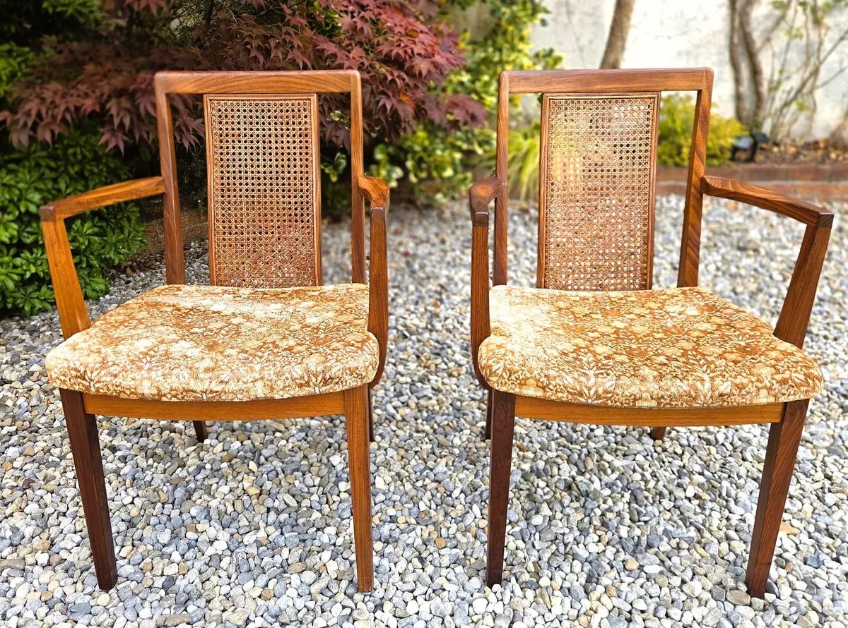 Vintage G Plan Teak & Cane Chairs- 1970's - Image 4