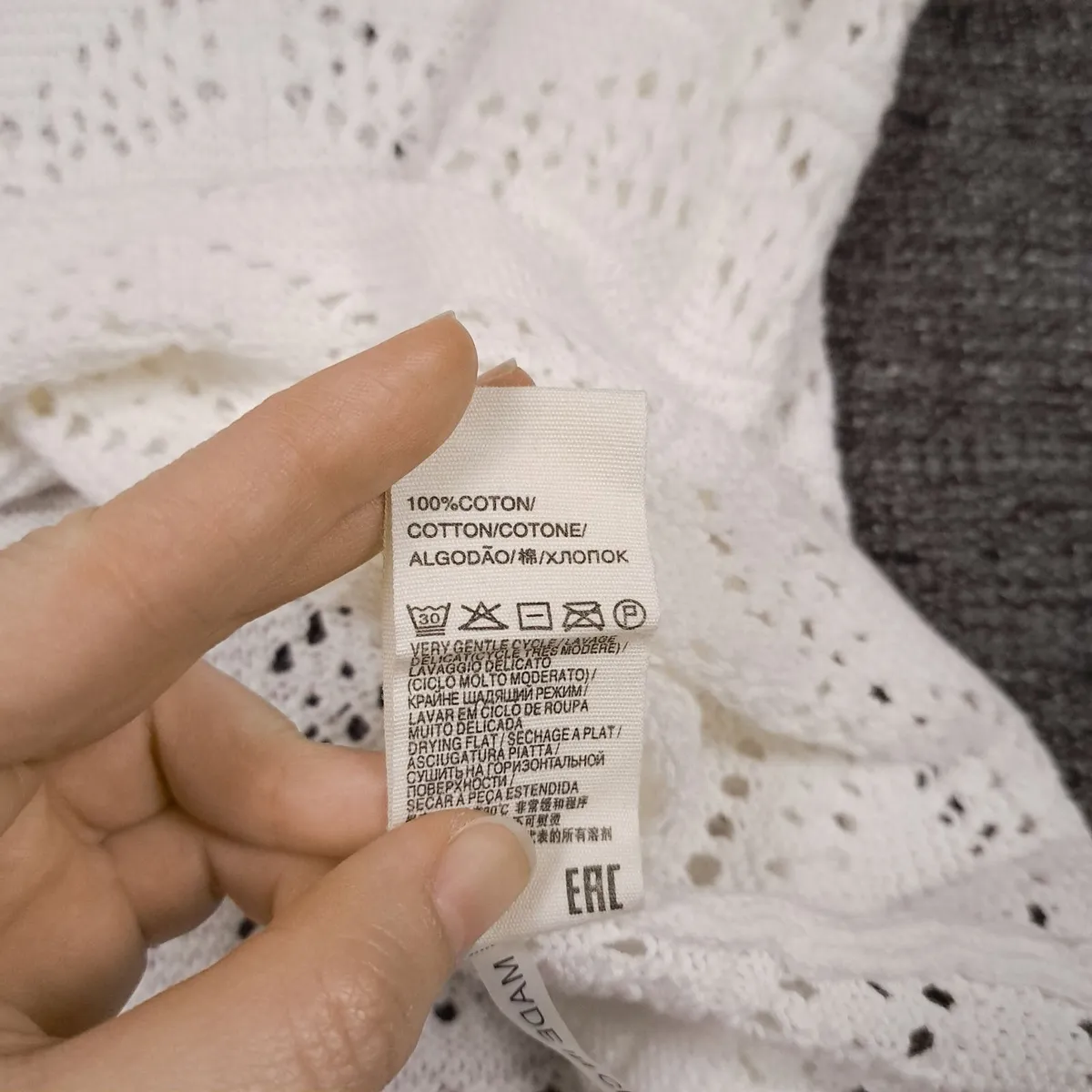 Suncoo White Crochet Knit Polo Top 12UK/40EU - Image 2