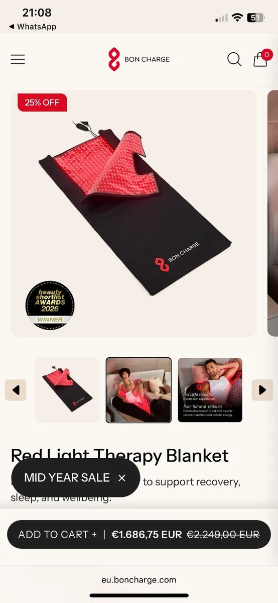 NEW!! Bon charge red light and sauna blanket - Image 1