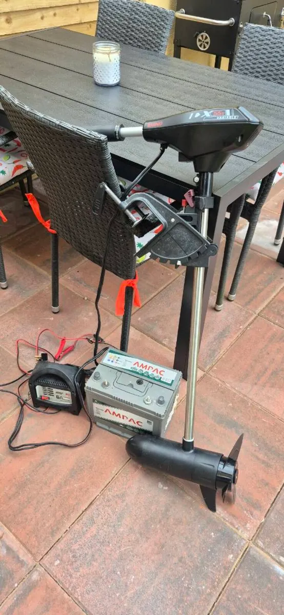 Rhino 55lb Electric Trolling Motor + 12V Battery + - Image 1