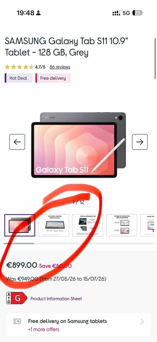 Tab S11 128Gb 12Gb Ram New European Shop Collec - Image 2