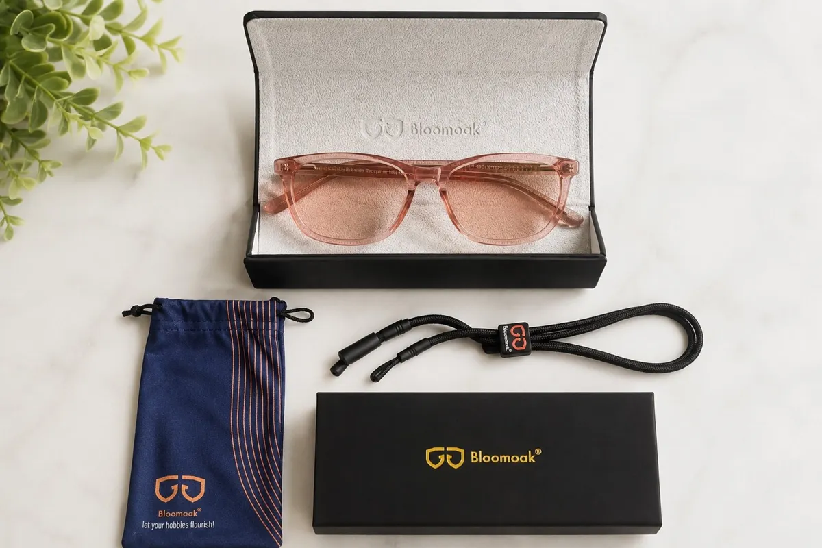 Bloomoak Rose Tint Migraine Glasses Blue L Filter - Image 1