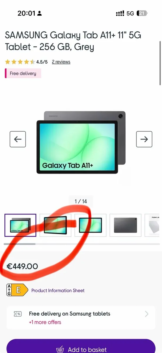 Samsung Tab A11+ Plus 256Gb 5G Cellular New! EU - Image 2