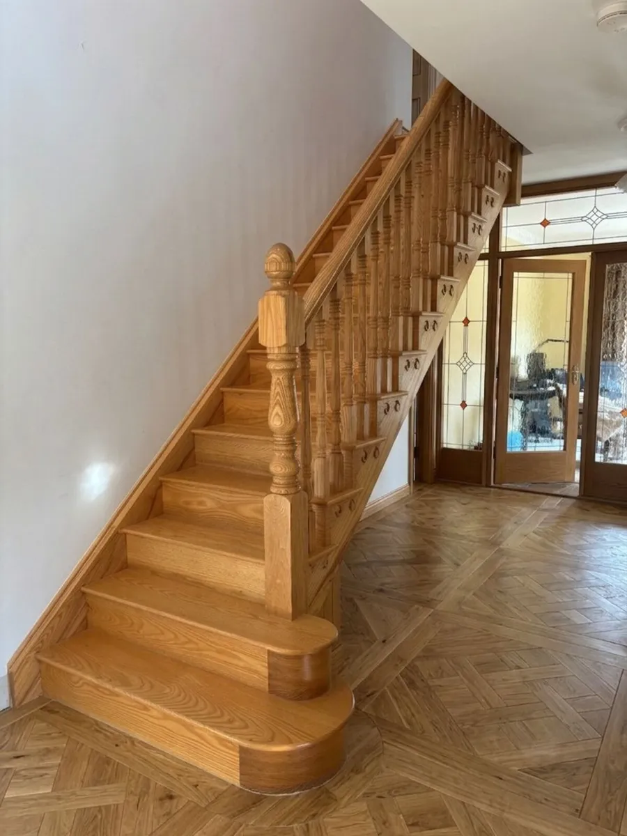 Solid Custom-Built Ash Staircase for Sale - Image 1