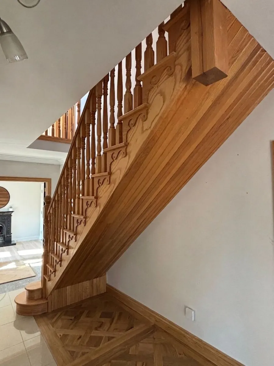 Solid Custom-Built Ash Staircase for Sale - Image 2