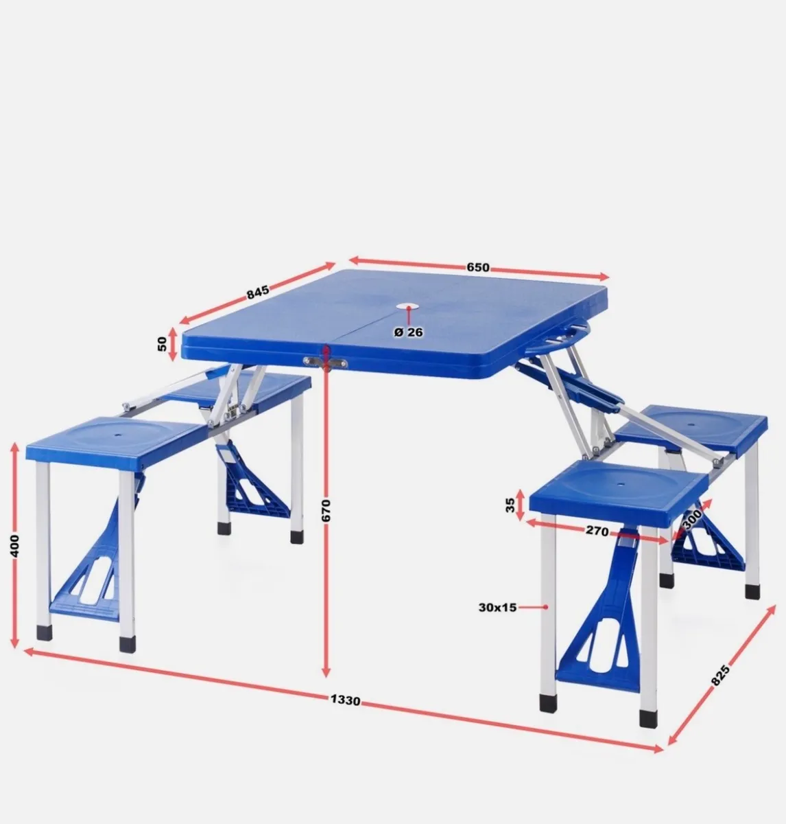 Foldable camping picnic table - Image 3