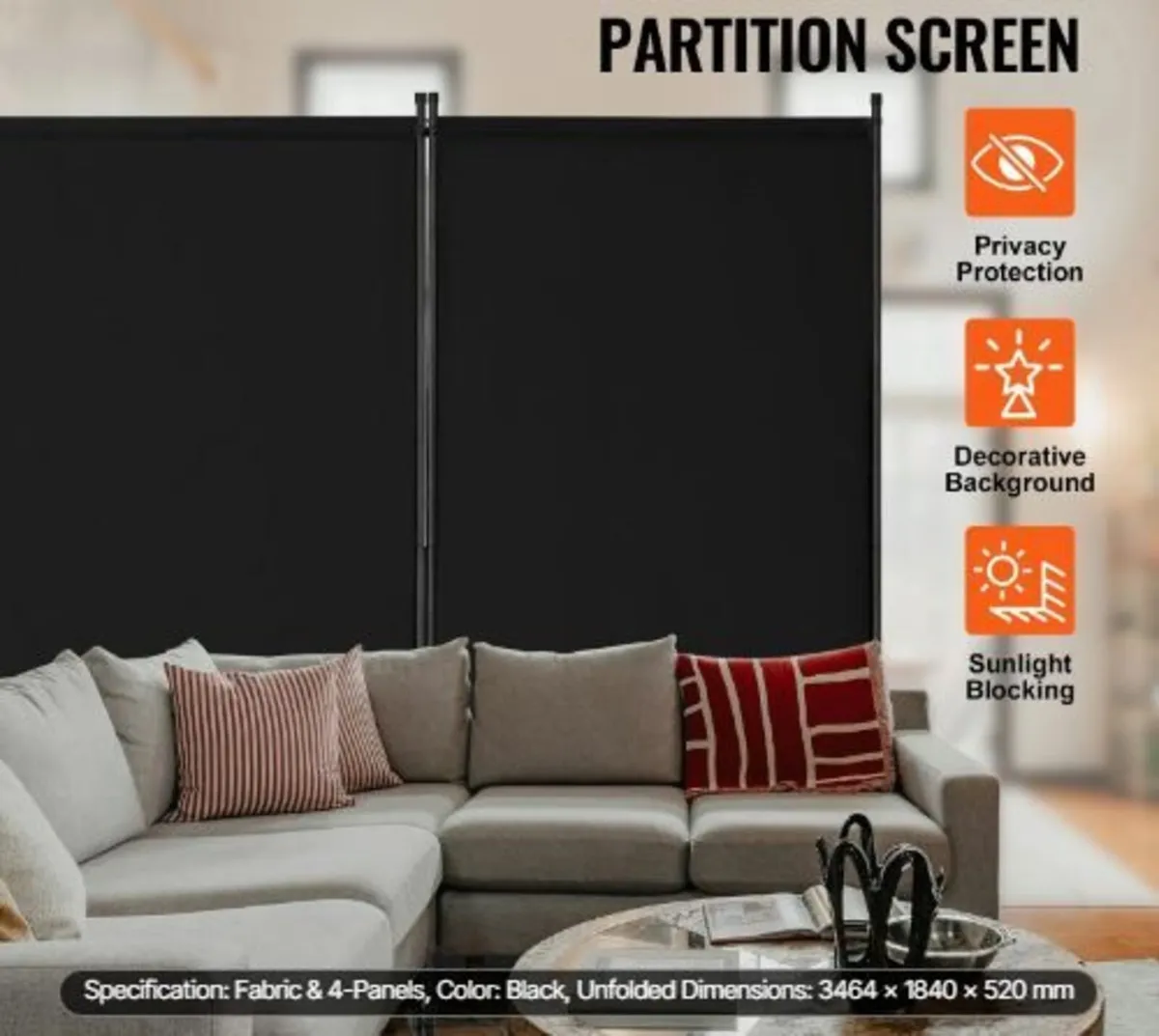 Room Divider, 4 Panels Room Divider - Image 2