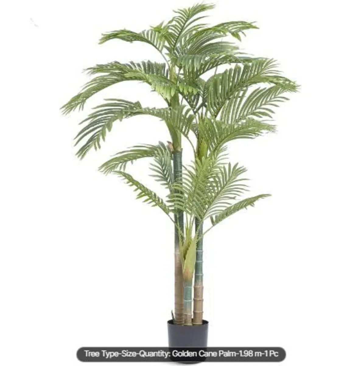 Artificial Gold Cane Palm Tree, 2m Tall - Image 1